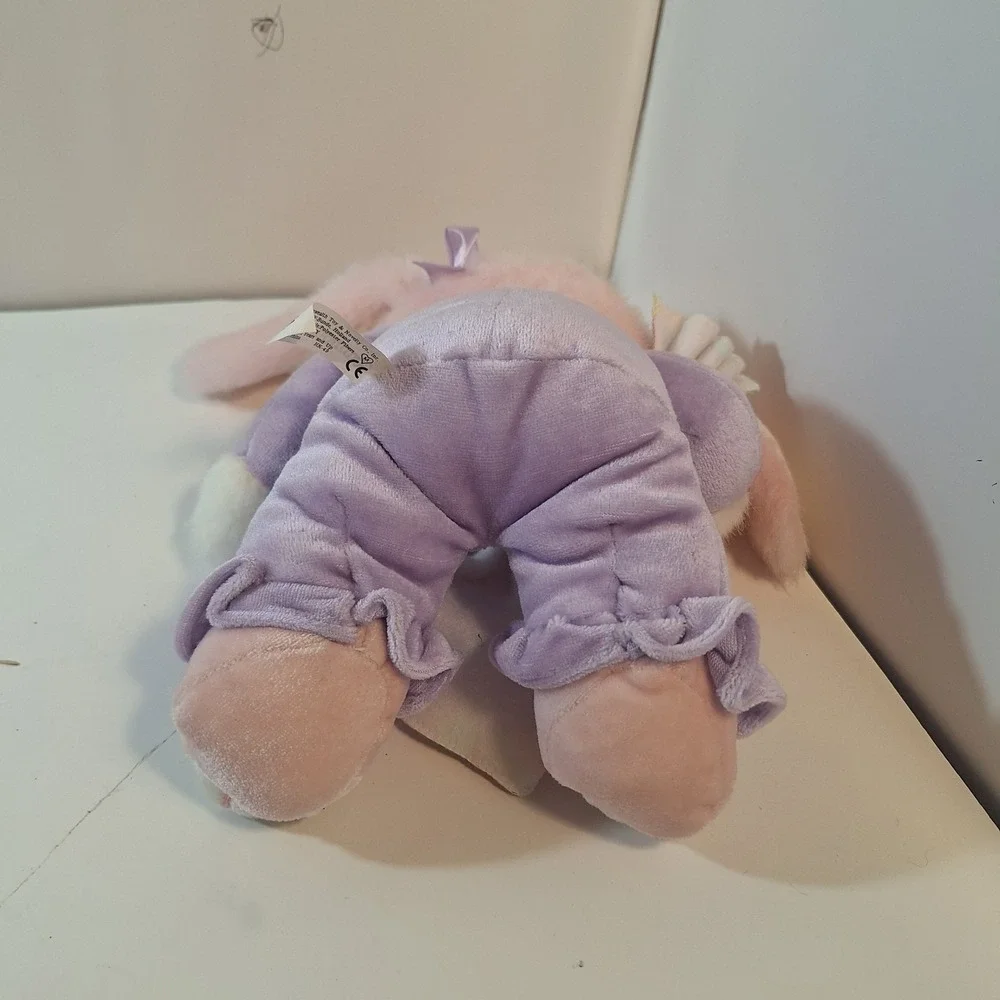 Commonwealth pink plush bunny rabbit slippers purple pjs‎ jellybean blanket
